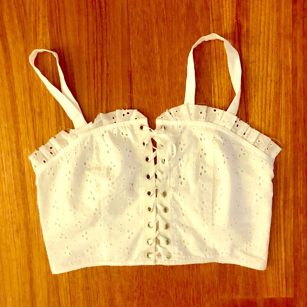 NWT Cotton Eyelet Crop Top